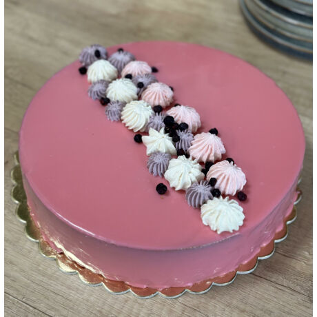 Málnás csoki mousse torta rózsaszín glazzel